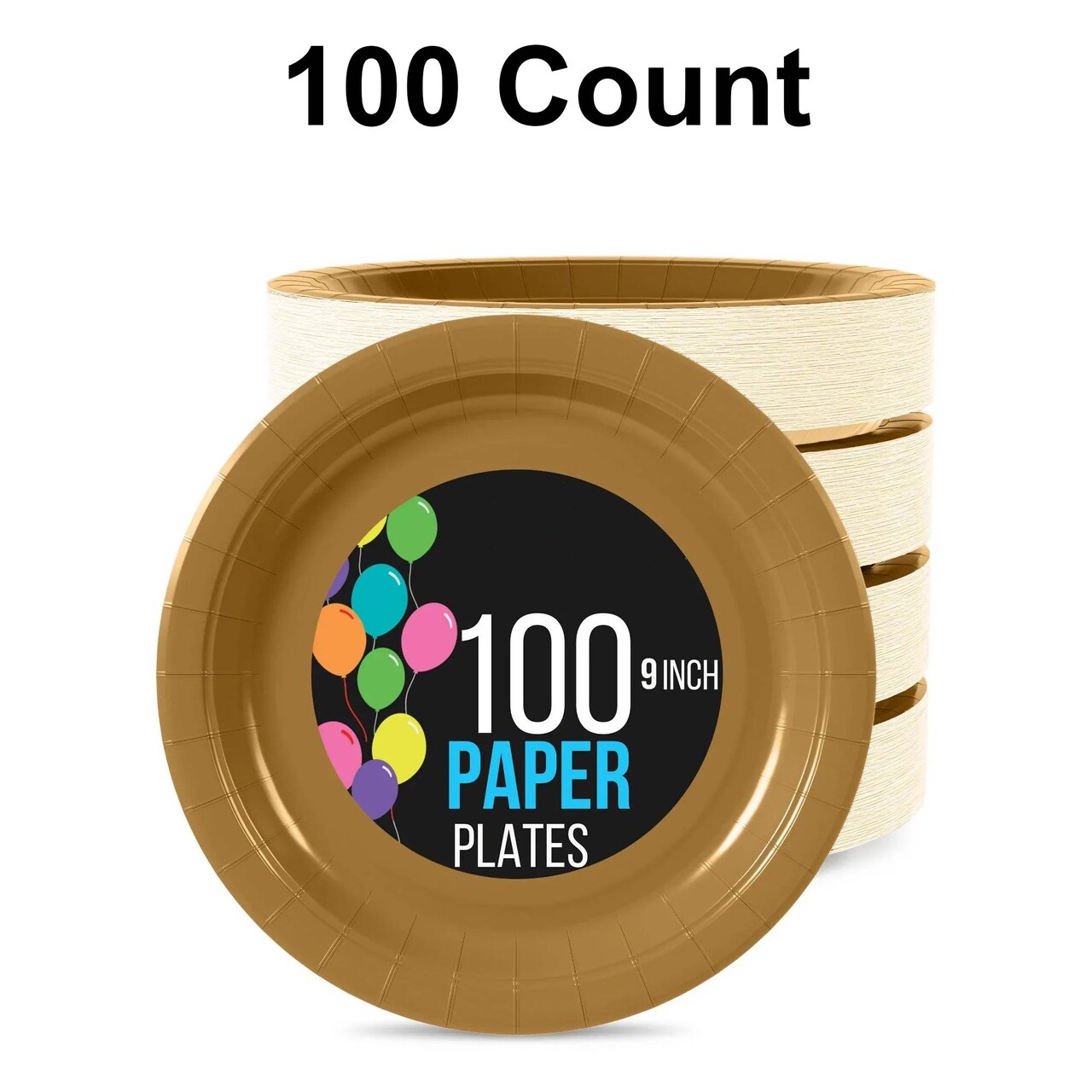 Bulk 9 Inch Gold Paper Plates Disposable Plates for Parties Weddings and Catering